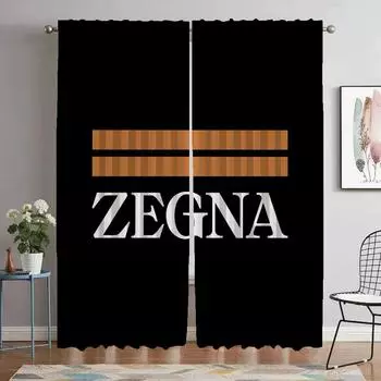 Плотные шторы для гостиной Zegnas Home Interior Curtains 2 Pieces Partition Tulle for Bedroom Window Curtain Shades Child W60xH90cmx2pcs-CL