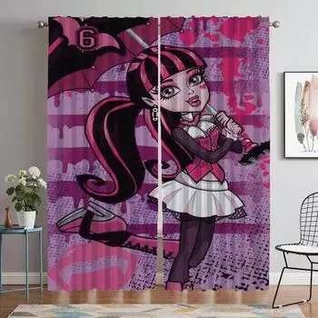 Плотные шторы для камеры Draculaura Home Interior Шторы 2 шт. Гостиная Шторы Разделитель Тюль для спальни Шторы W50xH70cmx2pcs-CL