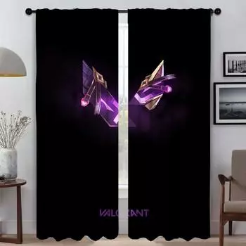 Плотные шторы для комнаты, 2 панели, шторы Valorant, детская комната, перегородка, тюль для спальни, домашний интерьер, шторы для гостиной, кухни W50xH70cmx2pcs-CL