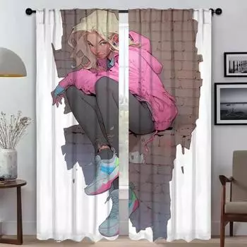 Плотные шторы для комнаты, 2 панели, уличные панк-шторы для современной гостиной, 2 шт., шторы для домашнего интерьера, перегородки W50xH70cmx2pcs-CL