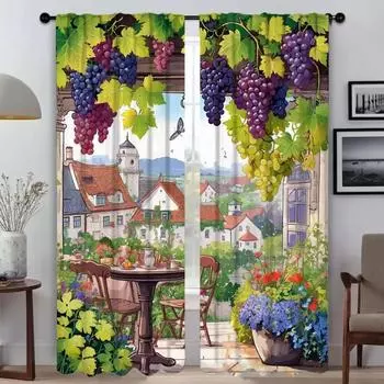 Плотные шторы для кухни, шторы для сада в детской комнате, шторы для окон в спальне, 2-панельные шторы для украшения на Хэллоуин W50xH70cmx2pcs-CL