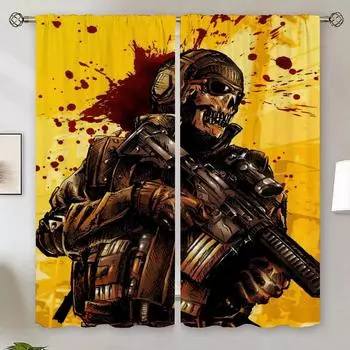 Плотные шторы для оконных занавесок для салона, 2 шт., Call of Duty, перегородка, наружная штора для гостиной, декоративные оттенки W50xH70cmx2pcs-CL