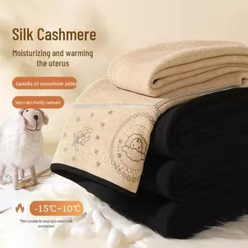 Плотные теплые леггинсы из шелка и кашемира больших размеров - облегающие бархатные брюки из хлопка на осень/зиму для женщин. L (140-180 lbs)