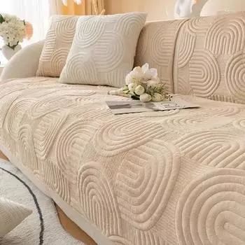 Плотный бархатный чехол для дивана, противоскользящий, зимний, для гостиной, однотонный, мягкий чехол для дивана 70x70cm