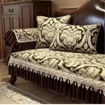 Плотный чехол для дивана с неровным краем, жаккардовый коврик для дивана, нескользящий, износостойкий, для диванов, полотенце, наволочка, европейский Four Seasons Hem 60x60cm Hand towel