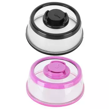 Плотный пищевой контейнер, крышка для тарелок, вакуумная крышка для свежести, вакуумная герметичная крышка для запечатывания пищевых продуктов, многоразовая для кухни, ресторана чёрный