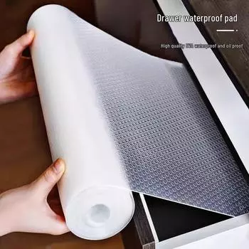 Плотный прозрачный коврик из ЭВА для ящиков шкафа, обувного шкафа - антипригарный, устойчивый к загрязнениям, водонепроницаемый, нескользящий, влагостойкий 45x150 cm прозрачный