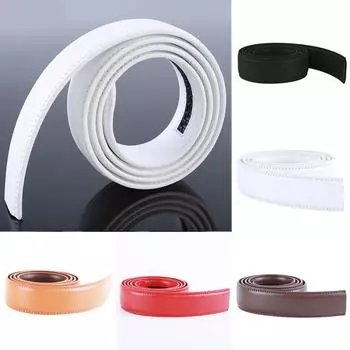 Плотный ремень с автоматической пряжкой для брюк, однотонный широкий ремень, регулируемый мужской кожаный ремень чёрный