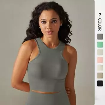 Плотный средней длины однотонный высокоэластичный жилет для йоги, спортивная одежда для бега, фитнеса и йоги S