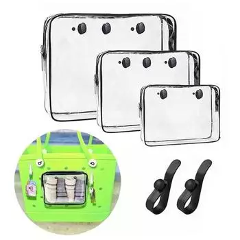 Пляжная большая сумка со вставными крючками, аксессуары, водостойкая, пескозащитная, прозрачная косметичка, дорожная сумка, пляжная сумка для Bogg чёрный