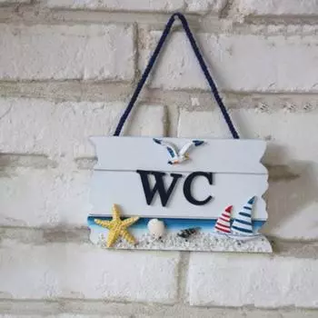 Пляжная морская звезда, чайка, туалет, деревянный туалет, знак, бирка, дверная пластина, настенный декор