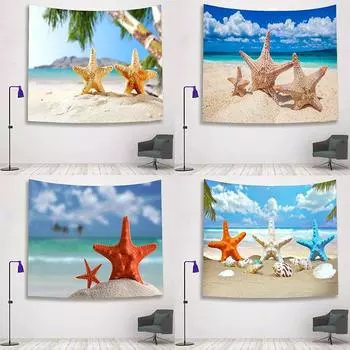 Пляжная морская звезда Гобелен Офис Гостиная Украшение Дома Настенный гобелен 100x75cm