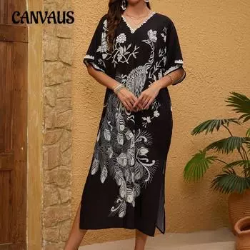 Пляжная накидка для бикини больших размеров с принтом для женщин one size