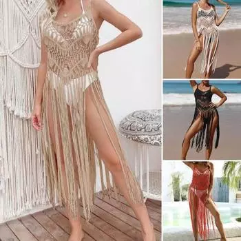 Пляжная накидка для женщин, без рукавов, свободный крой, вырез, бикини, накидка, однотонная, защита от солнца, пляжная одежда хаки