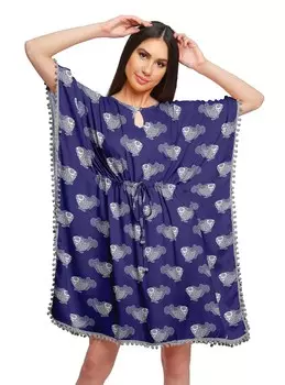 Пляжная накидка с принтом Moomaya, кимоно, кафтан, кафтан, накидка для купальника для 2XL-3XL ягодный