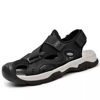Пляжная обувь, мужская, новая летняя, дышащая, с мягкой подошвой, сандалии-мешки, мужская, с одной педалью, с мягкой подошвой, нескользящая, легкая, мужская обувь 38
