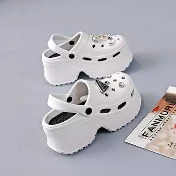 Пляжная обувь женская летняя одежда нескользящие и дезодорирующие сандалии на платформе новые тапочки женские 36-37 чёрный