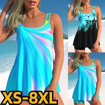 Пляжная одежда Монокини Купальник Купальный костюм Сексуальная Высокая талия Лето Новый дизайн с принтом Swimdrss Женщины Из двух частей Танкини Купальники S чёрный