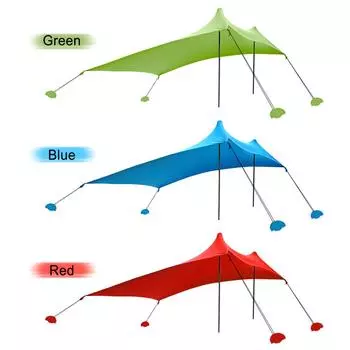 Пляжная палатка, навес от солнца с мешками с песком для кемпинга, рыбалки, пешего туризма, пляжного парка на заднем дворе синий