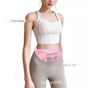 Пляжная сетчатая поясная сумка с плечевым ремнем и карманом для телефона - повседневная сумка для отдыха на открытом воздухе розовый