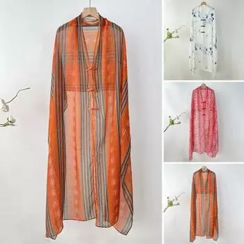 Пляжная шаль от солнца с китайским этническим принтом, защитой от ультрафиолета, дизайном пряжки, пляжная шаль для активного отдыха, велоспорта, отпуска красный