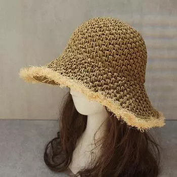 Пляжная шляпа для отдыха на море, солнцезащитный крем, соломенная шляпа, женская летняя складная модная универсальная прилив M56-58cm