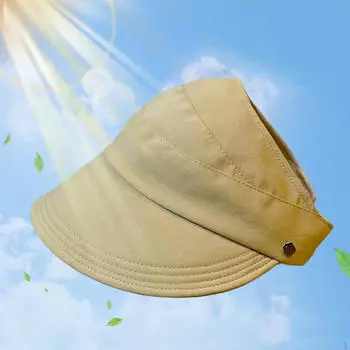 Пляжная шляпа для женщин с функцией быстрой сушки и солнцезащитным козырьком бежевый