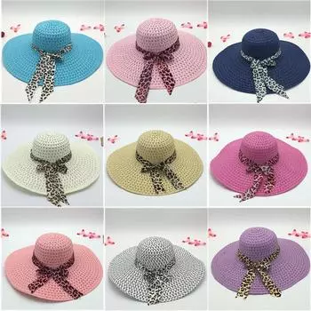 Пляжная шляпа с широкими полями, женская складная летняя соломенная кепка от солнца, повседневная кепка для отдыха на открытом воздухе, солнцезащитные шляпы от солнца One Size слоновая кость