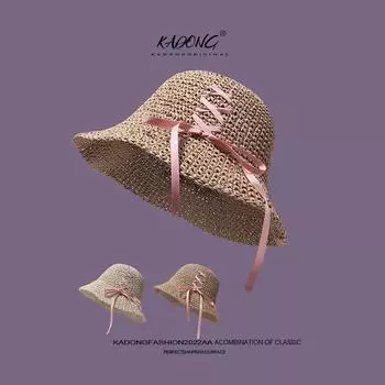 Пляжная соломенная шляпа для детей 2024 года, новинка лета, приморский солнцезащитный козырек, соломенная шляпа для отпуска, классная шляпа с большими полями M56-58cm хаки