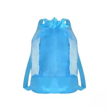 Пляжная сумка, большая, прочная, для удаления песка, пляжный рюкзак с завязками, сумки для хранения игрушек и мячей, наборы для бассейна, пляжа, сбора ракушек, пляжные сумки для детей One Size синий