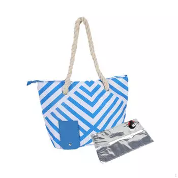 Пляжная сумка для напитков с застежкой-молнией и ручкой для переноски на открытом воздухе синий