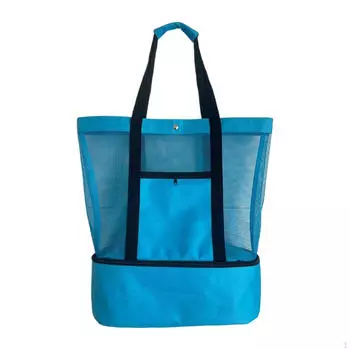 Пляжная сумка-холодильник, герметичная легкая сумка для хранения контейнера, сетка для обеда, синий