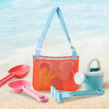 Пляжная сумка Полая сетчатая дренажная сумка Большой емкости Регулируемый ремень Быстросохнущая портативная детская игрушка Сумка из ракушек Stoarge Сумка для душа Дорожная косметичка