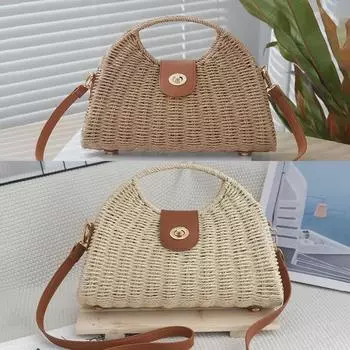 Пляжная сумка Seaside Holiday Retro Woven Beach Bag - женская, ручная, через плечо