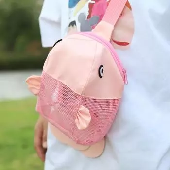 Пляжная сумка Yousheng Colorful Mesh с регулируемыми плечевыми ремнями, застежкой-молнией, водонепроницаемая сумка для хранения морских ракушек, пляжная сумка для игрушек красный