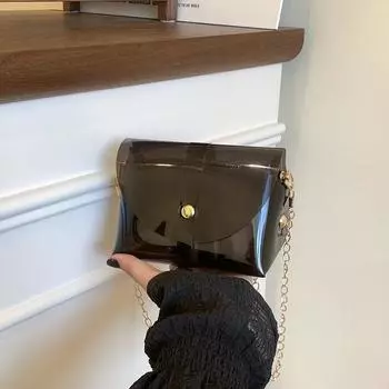 Пляжная сумка-желе 2025 года, новая летняя сумка из ПВХ, для отпуска, прозрачная модная маленькая квадратная сумка, сумка-мессенджер в иностранном стиле оранжевый