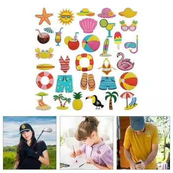 Пляжная тематика Вышитые термонашивки Вышитые аппликации Нашивки для ремонта одежды Нашивки для одежды Куртки 1