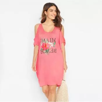 Пляжная туника 2020, женский купальник, накидки, женский купальник, пляжная накидка, пляжная одежда, пляжное парео One Size розовый