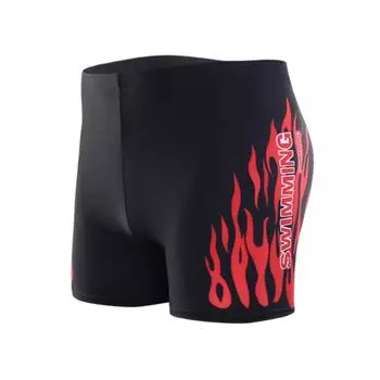 Пляжная версия, мужские дышащие плавки-боксеры, сексуальные купальники с принтом пламени 2XL
