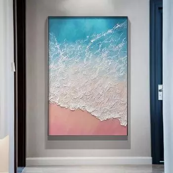 Пляжная волна, природа, пейзаж, холст, художественный принт, скандинавский морской пейзаж, постер, картина, настенное украшение для дома, картина для гостиной 21cm30cm NoFrame