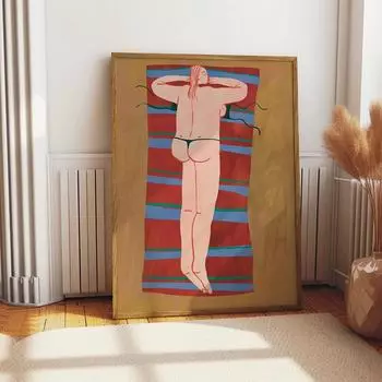 Пляжная женская настенная живопись, абстрактные боди-позитивные люди, холст, картина, модный постер, настенные панно для гостиной, домашний декор 21x30cm No Framed белый