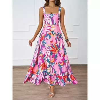 Пляжное платье с подтяжками и юбкой А-силуэта S