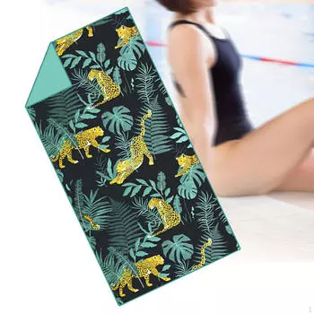 Пляжное полотенце для ванной, быстросохнущее, большого размера, мягкое одеяло для бассейна, спортзала, летнего салона Leopard