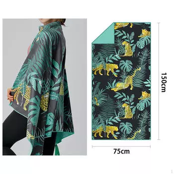 Пляжное полотенце для ванны, быстросохнущее, 75 см x 150 см, мягкое дышащее одеяло для бассейна Leopard