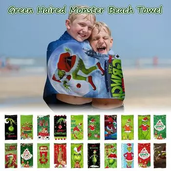 Пляжное полотенце Green Legend с принтом Зеленое пляжное банное полотенце One Size