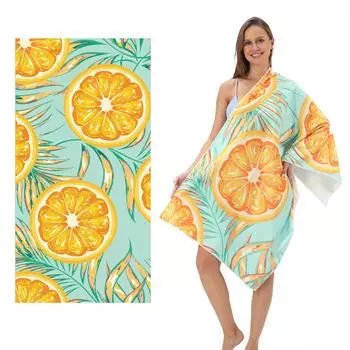 Пляжное полотенце из сверхтонкого волокна Впитывающее спортивное полотенце Реактивная печать Быстросохнущее Плавание 70 * 140