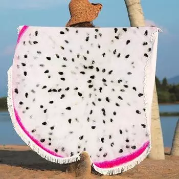 Пляжное полотенце Красивое модное специальное круглое пляжное полотенце в форме фруктов Коврик Шаль F