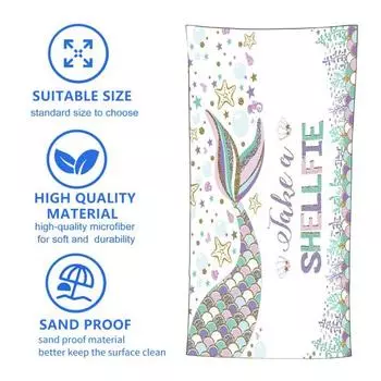 Пляжное полотенце Летняя пляжная тема Печатная Нет Мягкий и удобный Прочный Вода C