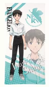 Пляжное полотенце Marushin Evangelion Shinji, 70 x 140 см, большое полотенце Profile Shinji, специальный чехол 4885000400