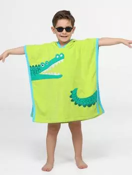 Пляжное полотенце-пончо крокодилового цвета для мальчиков